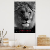 Motivatie uitdaging voor Black & White Lion Poster (Keuken)