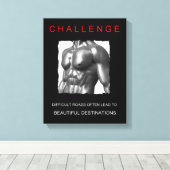 motivatie uitdaging voor succes sport canvas afdruk (Insitu (Houten vloer))