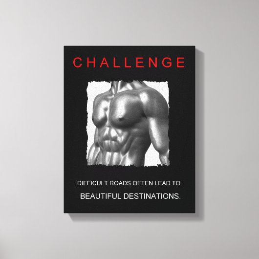 motivatie uitdaging voor succes sport canvas afdruk (Voorkant)