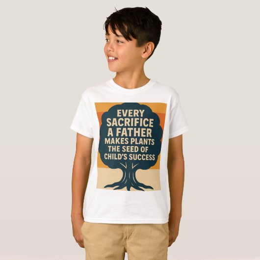 Motivatie Vaderdag Retro Tree DesignT-Shirt T-shirt (Voorkant volledig)
