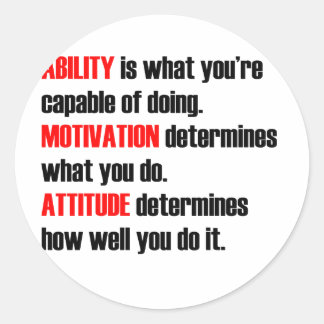 motivatie van bekwaamheid houding ronde sticker