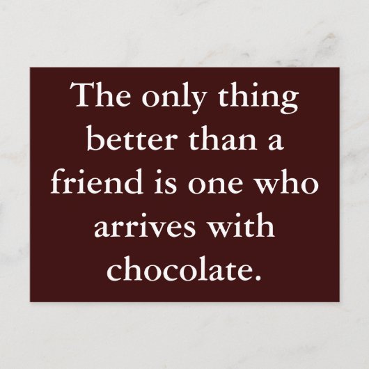 Motivatie van Chocolate Friendship Briefkaart (Voorkant)