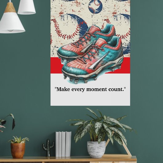 Motivatie van honkbalspeler poster (Woonkamer 1)