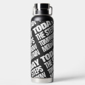 Motivatie Vandaag de Stappen Morgen de Berg Waterfles (Achterkant)