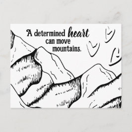 Motivatie vastberaden hart kan bergen verzetten briefkaart