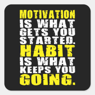 Motivatie versus habitat - Motivatie woorden Vierkante Sticker