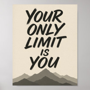 Motivatie   Vet typografie & bergkunst Poster