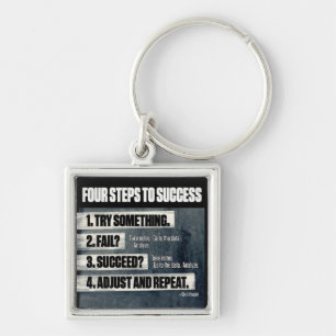 Motivatie - Vier stappen naar succes - Inspirerend Sleutelhanger