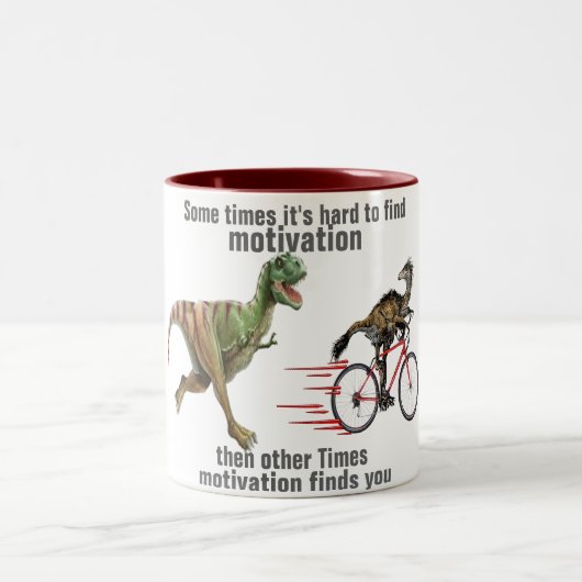 motivatie vindt u grappig t-rex mok ontwerp (Center)
