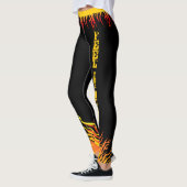 Motivatie vlammen met naam in script op ZWART Leggings (Links)