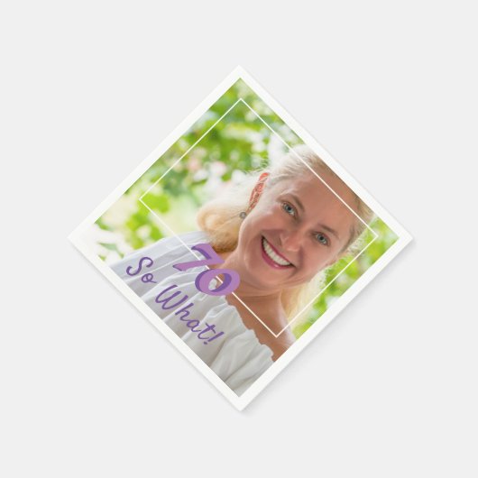 Motivatie Voeg een foto toe Zo wat 70e verjaardag Servet (Hoek)