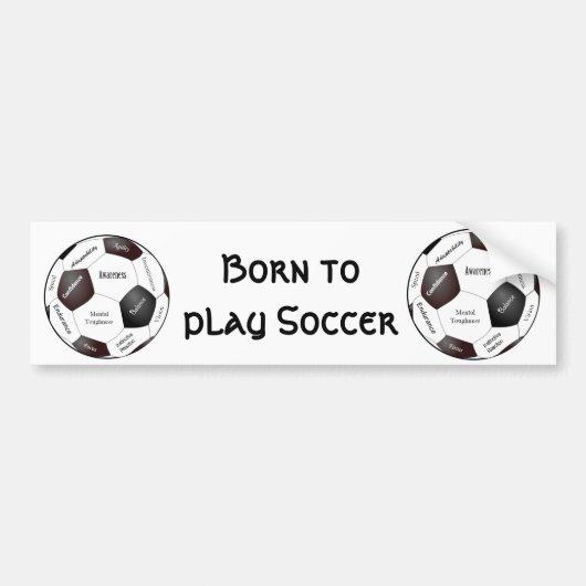 Motivatie voetbal, sportwoorden bumpersticker (Voorkant)