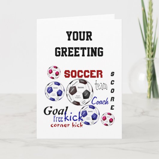 Motivatie voetbal, sportwoorden kaart (Voorkant)