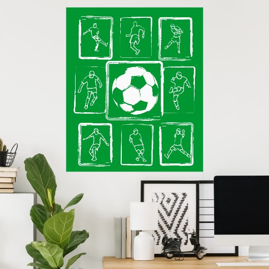 Motivatie voetbalvaardigheden poster (Thuiskantoor)