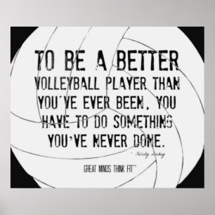 Motivatie Volleyball Print 007 zwart-wit