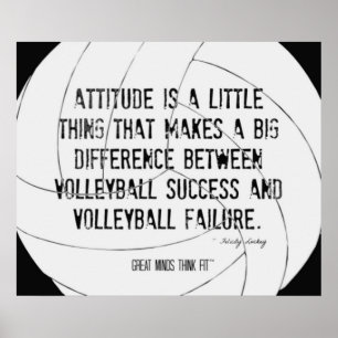 Motivatie Volleyball Print 010 zwart-wit