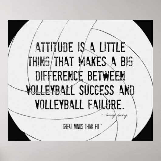 Motivatie Volleyball Print 010 zwart-wit (Voorkant)