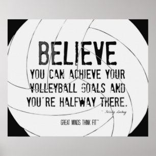 Motivatie Volleyball Print 015 zwart-wit