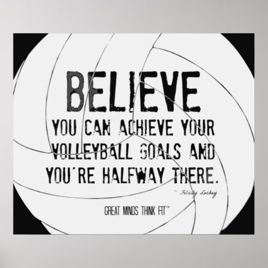 Motivatie Volleyball Print 015 zwart-wit (Voorkant)