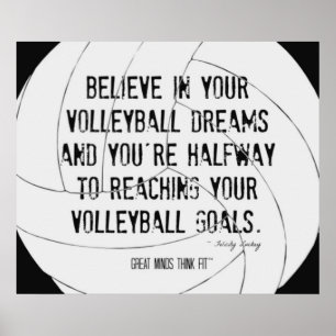 Motivatie Volleyball Print 020 zwart-wit