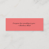 Motivatie volumeregeling voor vrijwilligers mini visitekaartje (Achterkant)