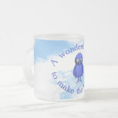 Motivatie voor bluebird matglas koffiemok (Voorkant links)