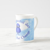 Motivatie voor bluebird porselein kop (Voorkant rechts)