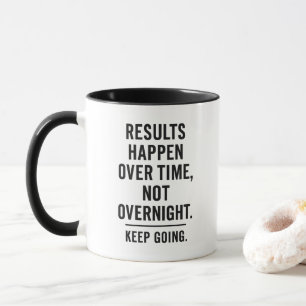 Motivatie voor fitnessdoelen in vet zwart letterty mok