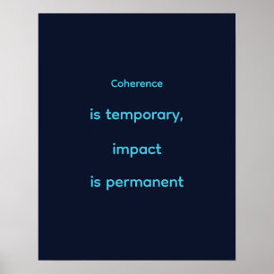 Motivatie voor marine cyan kwantumingenieur poster