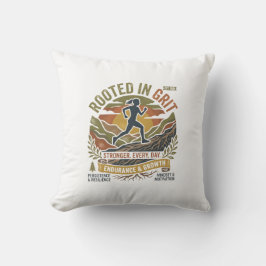 Motivatie voor trailrunning retro grafisch. kussen