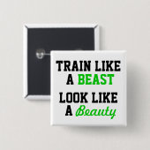 Motivatie voor training vierkante button 5,1 cm (Voorkant /achterkant)