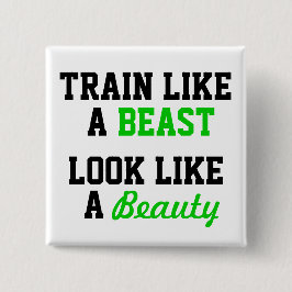 Motivatie voor training vierkante button 5,1 cm