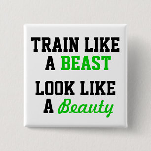 Motivatie voor training vierkante button 5,1 cm