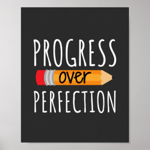 Motivatie vooruitgang bij de perfectie poster