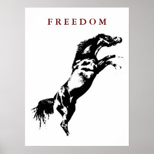 Motivatie Vrijheid Fokken Paard Pop Art Poster