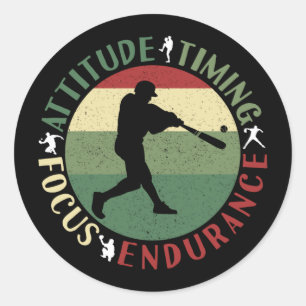 Motivatie Waarden voor Honkbalteams Ronde Sticker