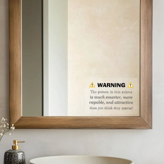 Motivatie waarschuwingsspiegel - positieve bevesti raamsticker