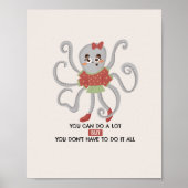 Motivatie Wall Art Poster Schattigee Octopus (Voorkant)
