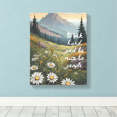 Motivatie Wall Art - Werk hard en wees aardig Canvas Afdruk (Insitu (Houten vloer))