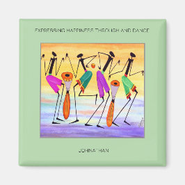 Motivatie, Waterverf die geluk uitdrukt Magneet