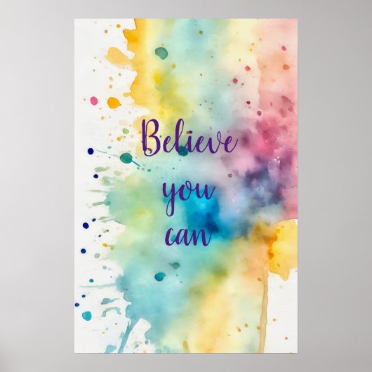 Motivatie Waterverf Wall Art Poster 10 (Voorkant)