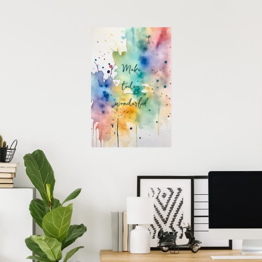 Motivatie Waterverf Wall Art Poster 12 (Thuiskantoor)