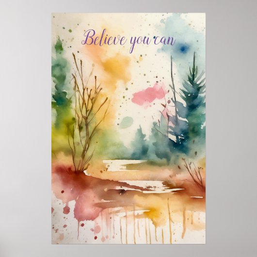 Motivatie Waterverf Wall Art Poster 39 (Voorkant)