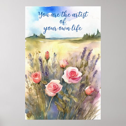 Motivatie Waterverf Wall Art Poster 72 (Voorkant)