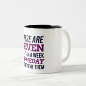 "Motivatie werkresultaat" TWEE TELEFOONS-MOK Tweekleurige Koffiemok (Voorkant rechts)