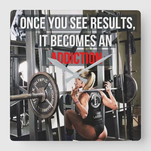 Motivatie werkresultaat vierkante klok (Voorkant)