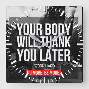 Motivatie werkresultaat vierkante klok