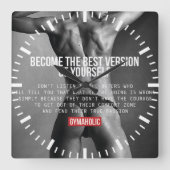 Motivatie werkresultaat vierkante klok (Voorkant)