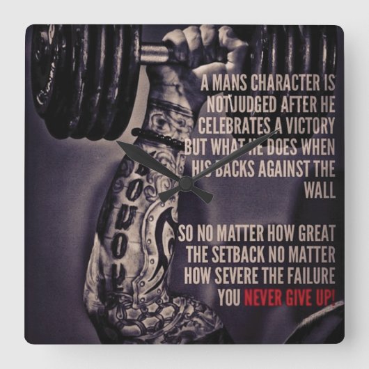 Motivatie werkresultaat vierkante klok (Voorkant)