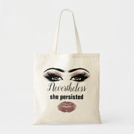 Motivatie wimpers make-up kus lippen Roos blush Tote Bag